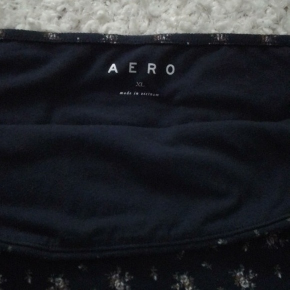 Ladies X-Large Tube Top By AERO Navy Blue Floral Print - Picture 3 of 4